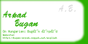 arpad bugan business card